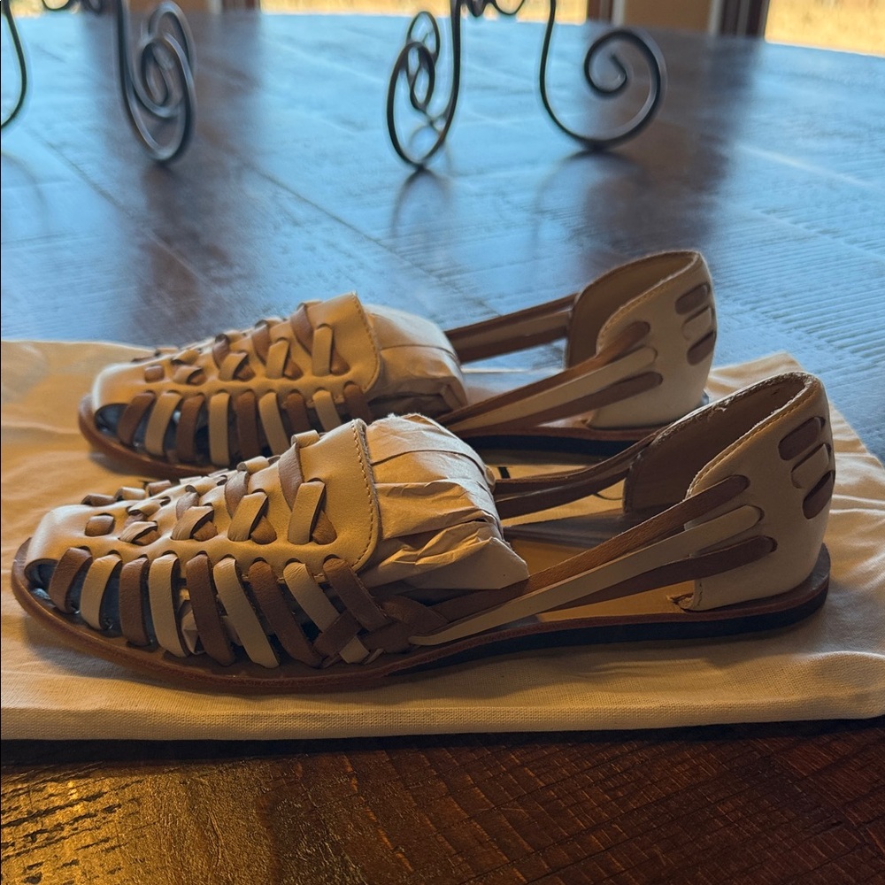 Women's Nisolo Cream Huarache Sandals genuine leather
